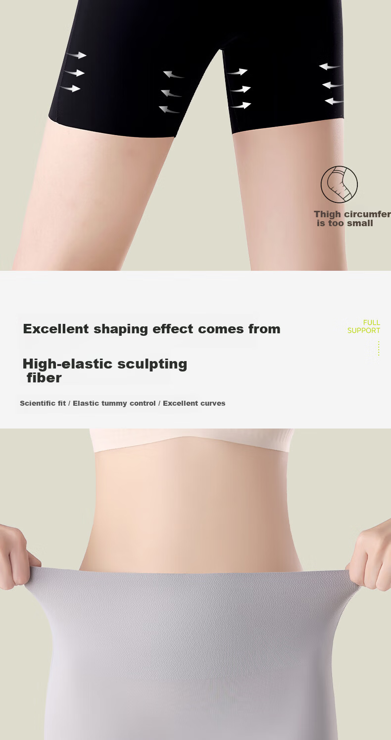 GRACEWELL High-Waist Breathable Shaping Slimming Safety Shorts for Tummy Control Summer Thin Seamless Stretch Body Shaper QS 5