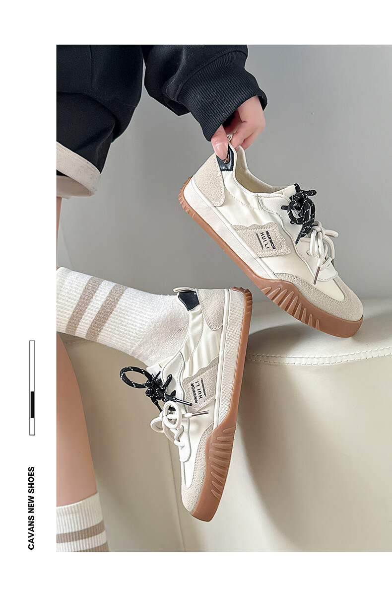 Warrior Training Shoes for Women Spring Casual White Sneakers Versatile Student Sports Canvas Shoes 371 Gray Beige Black Size 39 12