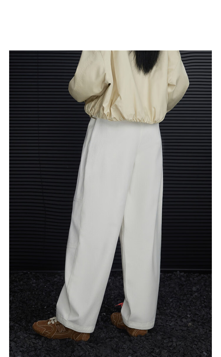 Demana Oxygen Pure Cotton Spring Simple Mid-High Waist Lantern Pants Petite Hip-Covering Spliced Stitching Women's Jeans 10