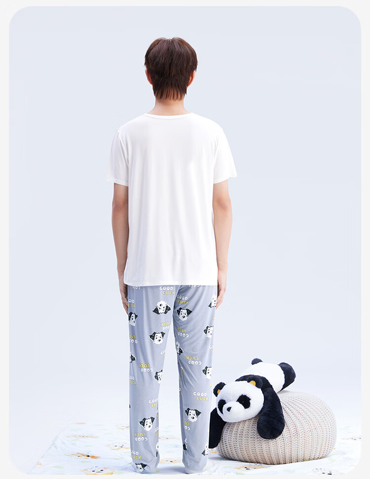 Jiusuiban Boys' Children's Sleepwear Spring Summer Class A Thin High Elasticity Homewear Set for Older Kids and Teens, Class A Short Sleeve and Long Pants 12
