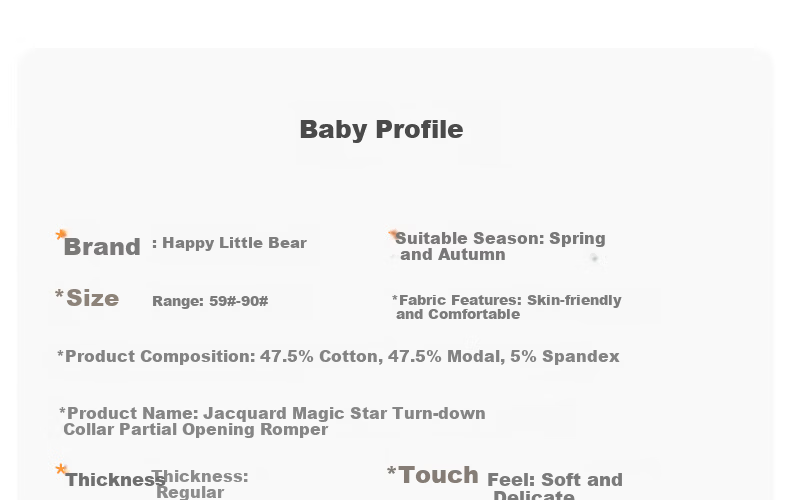 Huanxixiaoxiong Baby Romper Newborn Full Moon Outfit Baby Early Autumn Thin Breathable Long Sleeve One-piece Crawling Suit 29