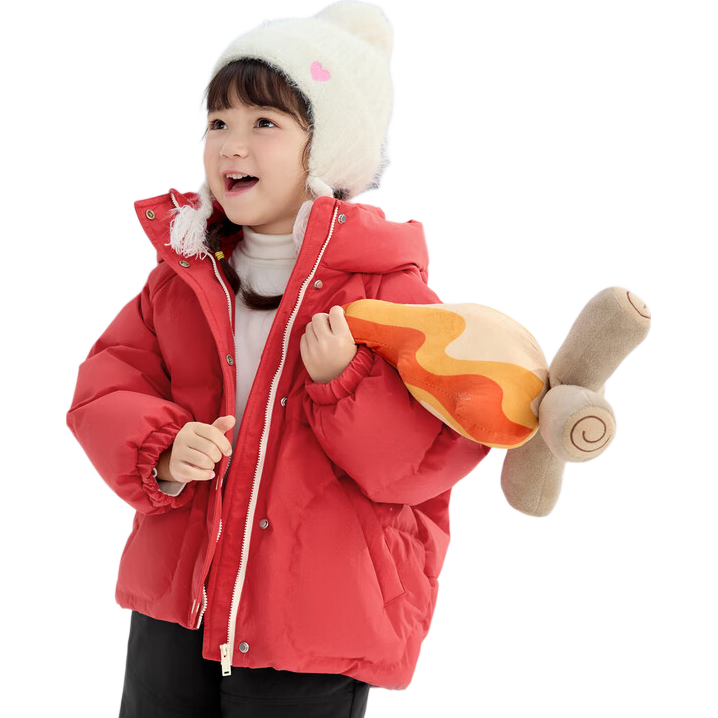 BALABALA Hello Kitty IP Girls' Winter Down Jacket Sanrio Protective Warm Fashion Coat