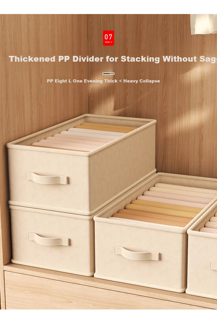 Zhifan Japanese Fabric Clothes Storage Box Household Wardrobe Organizer Layered Foldable Storage Container 12