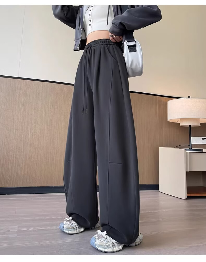 Xiangyi Lover 26th Anniversary New Curved Blade Wide-Leg Pants Slim Fit High-Waist Casual Spring Women's Sweatpants for Petite 7