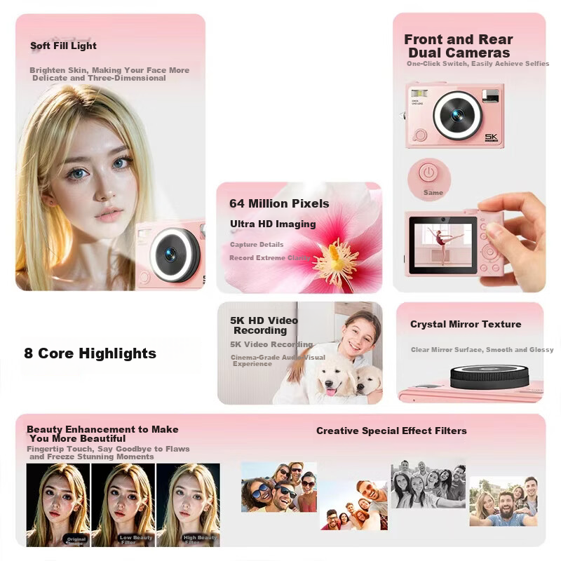 Disney Zootopia Digital Camera Entry-Level Fill Light Beauty Student Pocket Camera CCD Alternative Travel Photography Girls Birthday Gift Beauty Edition Judy