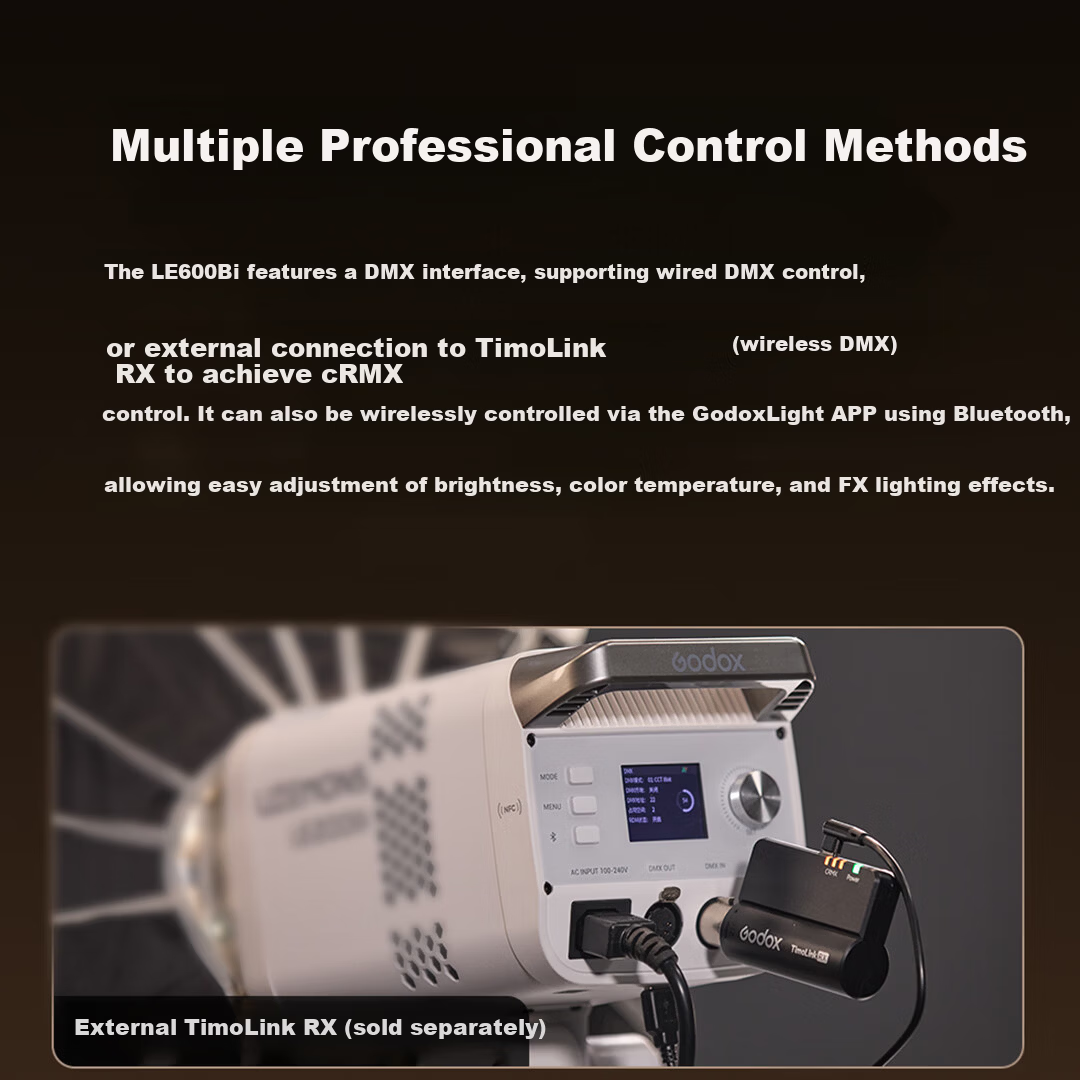 Godox LE600Bi Professional Live Streaming LED Fill Light Bi-Color Photography Video Continuous Light White Version 7