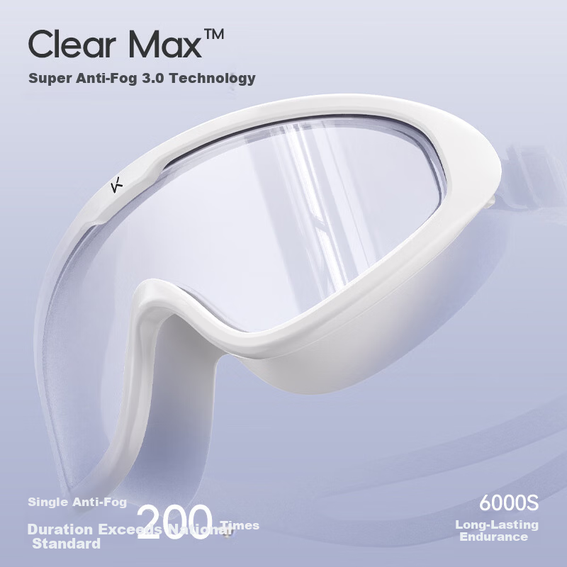 Keep Large Frame Waterproof Anti-Fog Swimming Goggles Unisex Comfortable Adult 473 Moonlight White