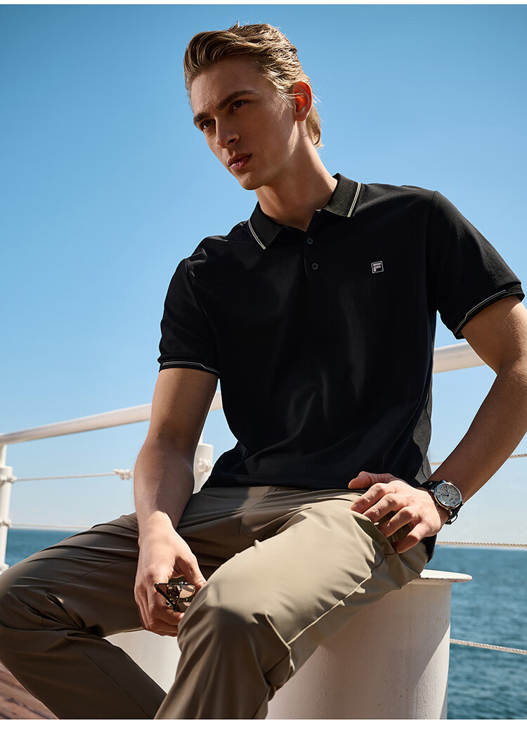 FILA Official Navigator Polo Shirt 2026 Summer Men's Cool Short Sleeve Sports T-Shirt Business Casual Top 23