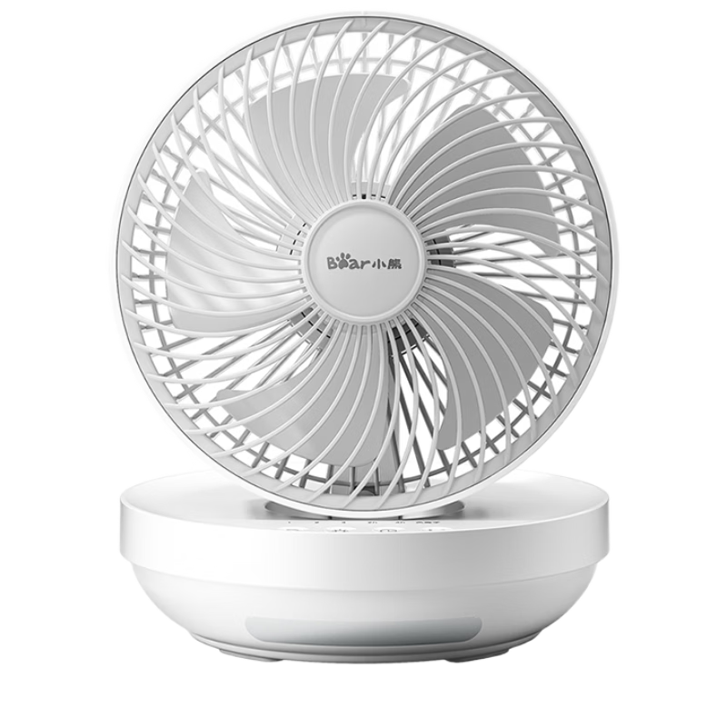 Bear Wall-Mounted Kitchen Fan Outdoor No-Drill Wireless Remote Control Small Desktop Air Circulation Fan Foldable Small Fan for Home Bathroom