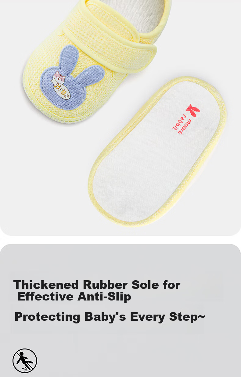 More Rabbit Toddler Walking Shoes Spring and Autumn New Boys Girls Soft Sole Anti-Slip Pre-Walking Shoes 7