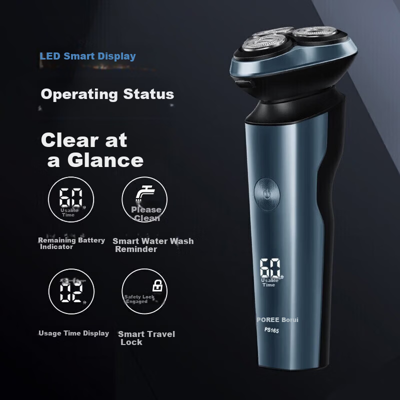 FLYCO Borui Series Electric Shaver Anti-Pinch Washable Fast Charging Wet and Dry Beard Trimmer Gift for Boyfriend Father Holiday Birthday New Year PS165