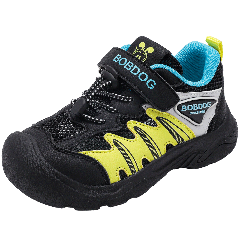 BOBDOG Kids Summer Comfortable Mesh Running Shoes Children's Sports Shoes Boys Casual Shoes 103562009 Black/Lemon Yellow Size 32