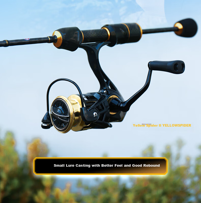 GW 1.8m Left-Handed Water Drop Reel Lure Set Yellow Spider 2nd Gen Makou Rod UL Tuning Micro Lure Fishing Rod 7