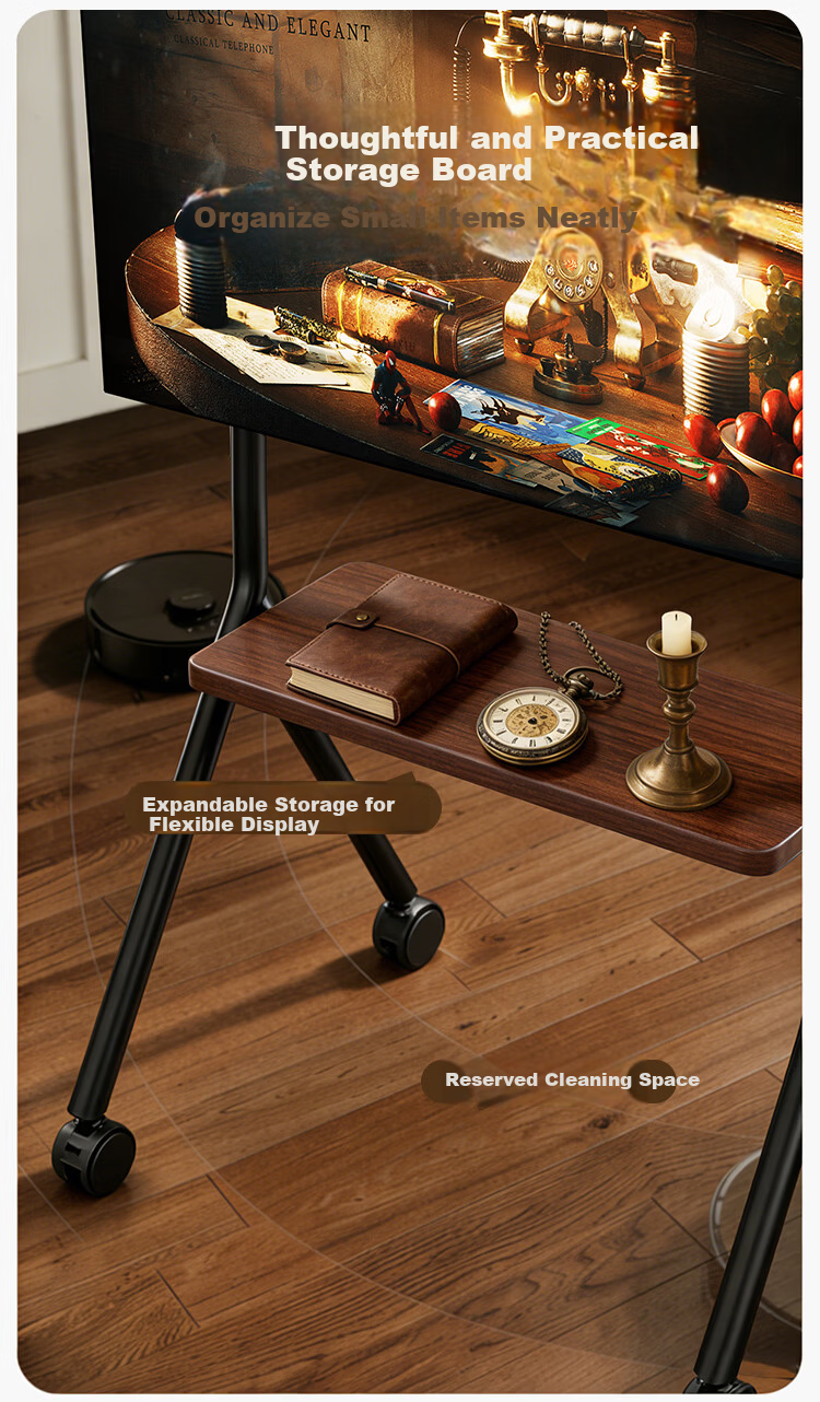 TAZD 50-100 Inch Mobile TV Stand Rolling Cart for PS5 Sony Hisense Huawei Skyworth TCL Changhong Mobile TV Mount 9