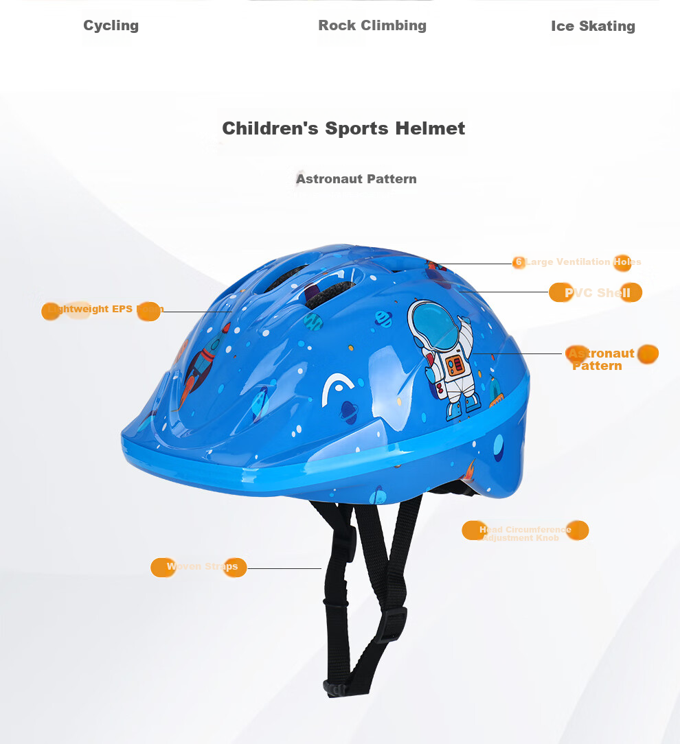 Haide Kids Roller Skating Protective Gear Helmet Knee Pads Elbow Pads Wrist Guards Bicycle Skateboard Balance Bike Protective Set Blue M 4