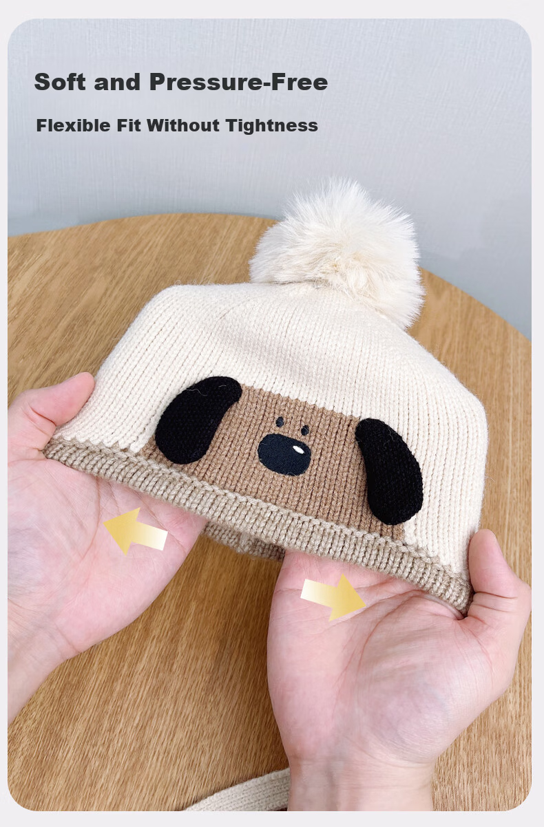 Benaxi Baby Hat Autumn Winter Boys Cute Knitted Hat Infant Winter Wool Hat Outdoor Ear Protection Hat Scarf 8