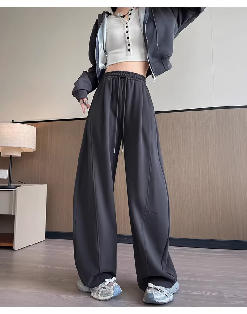 Xiangyi Lover 26th Anniversary New Curved Blade Wide-Leg Pants Slim Fit High-Waist Casual Spring Women's Sweatpants for Petite 8