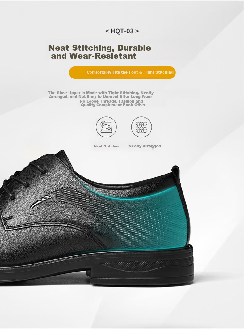 RED DRAGONFLY Men's Lace-Up Flat Versatile Cowhide Casual Shoes, Men's Business Formal Leather Shoes, WTA316921, Black, Size 38 6