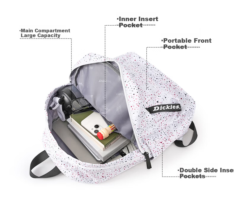 Dickies Large Capacity Backpack for College Students, Women, High School, Sports, School, Travel, Outdoor, Black/Starry Sky 4