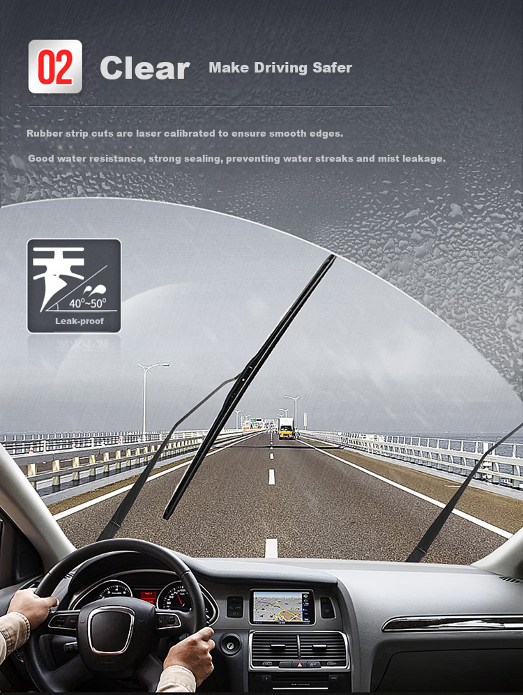 Oujie Frameless Windshield Wiper Blade for Volkswagen Beetle [2012-Present] Original Factory Size A-Grade Rubber Strip 7