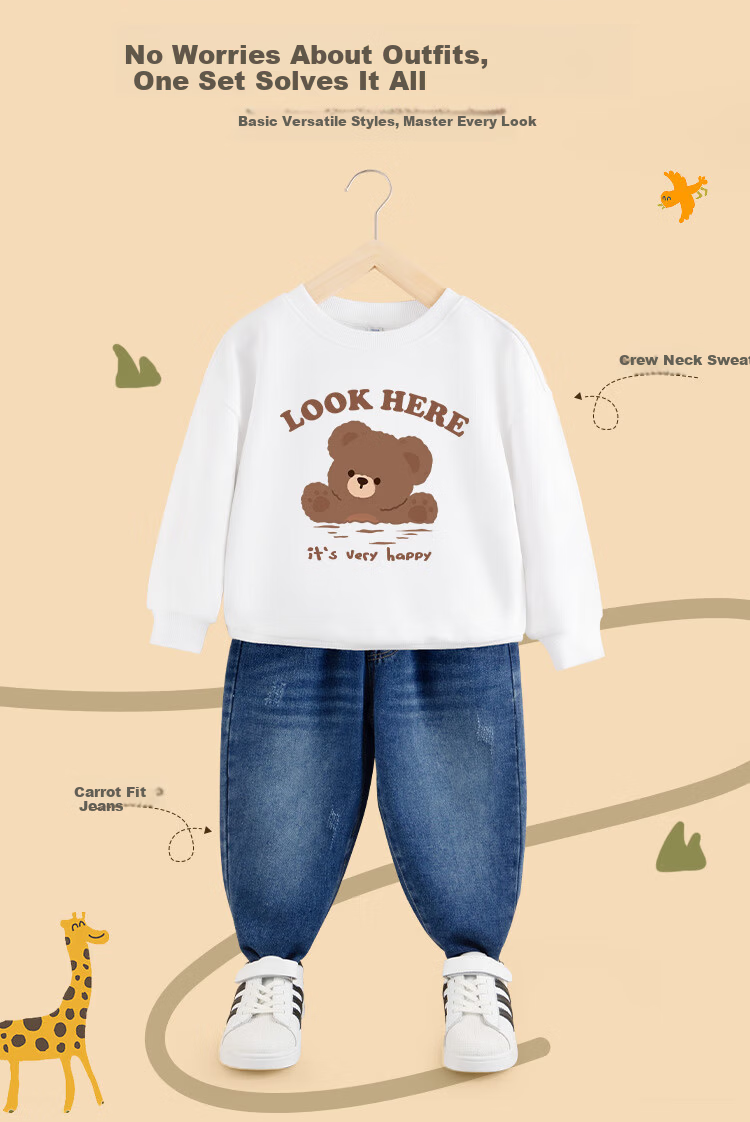 Snoopy Boys' Denim Jeans 2026 Spring Loose Casual Trousers Fashionable Cool Kids' Spring Pants 4