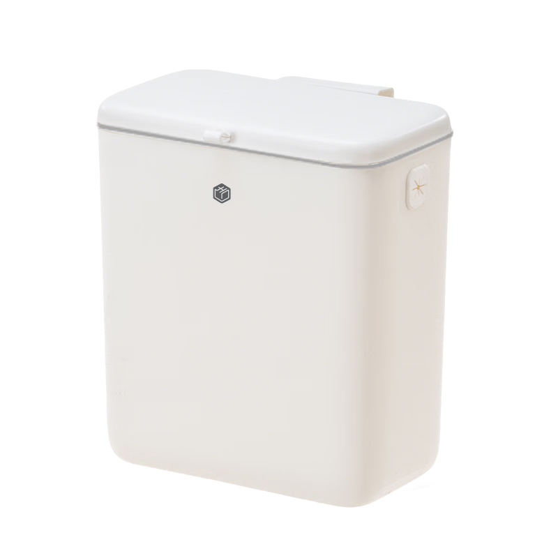 JD Jingzao Wall-Mounted Slide-Cover Trash Can 9.6L Large Household Covered Cabinet Kitchen Hanging Toilet Bathroom Sanitary Bin