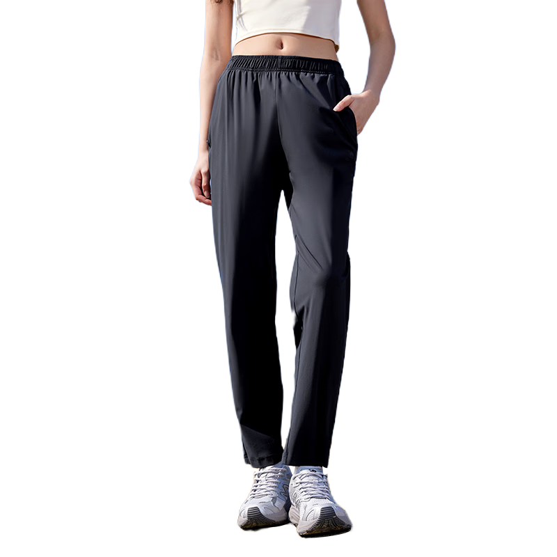 CAMEL Original Yarn Sun Protection Sports Pants Women Cool Quick-Dry Straight Knit Pants C26BABLH012 Seiya Blue M