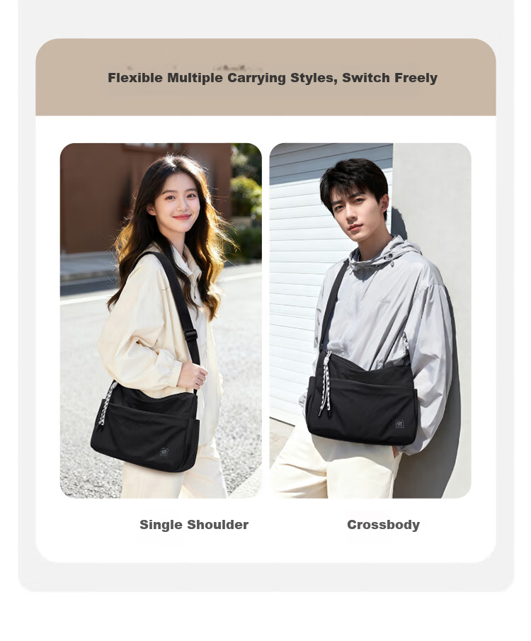 POLO Women's Casual Single Shoulder Crossbody Bag Large Capacity Sports Messenger Bag 12.9-inch iPad Outdoor Phone Bag 16