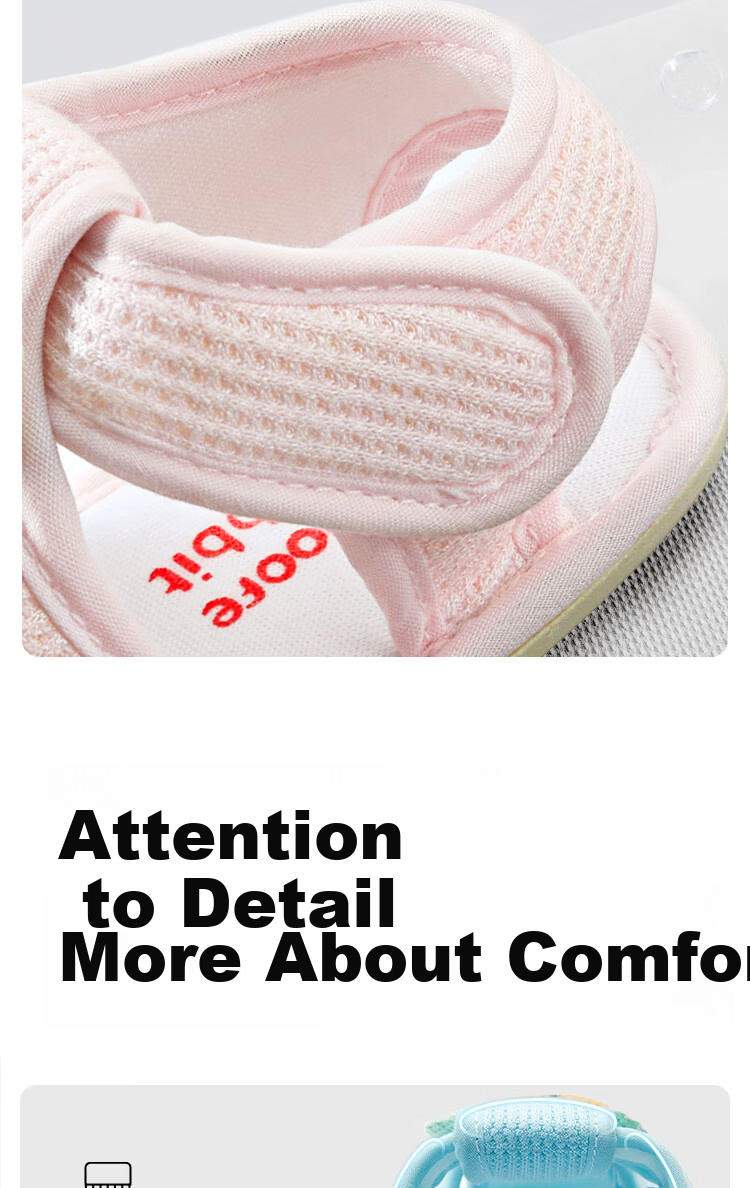 More Rabbit Toddler Walking Shoes Spring and Autumn New Boys Girls Soft Sole Anti-Slip Pre-Walking Shoes 23
