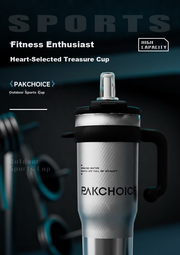 PAKCHOICE Large Capacity Insulated Tumbler Ice King Ceramic Liner 2026 New High-Value Giant Car Portable Straw Cup 1