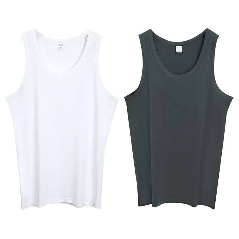 Hodo 2-Pack Pure Cotton Tank Tops for Men, Sports Sweat-Absorbing Breathable Undershirts Set, Three170/95