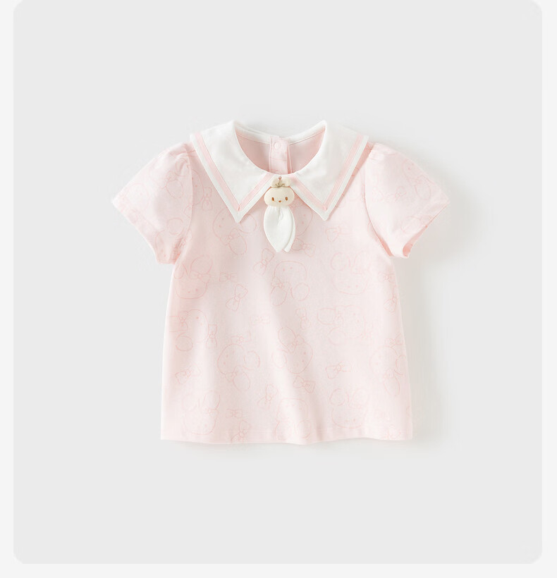 DAVE & BELLA Girls' Short Sleeve T-Shirt Summer Baby Class A Base Shirt Fashionable Children's Top 10