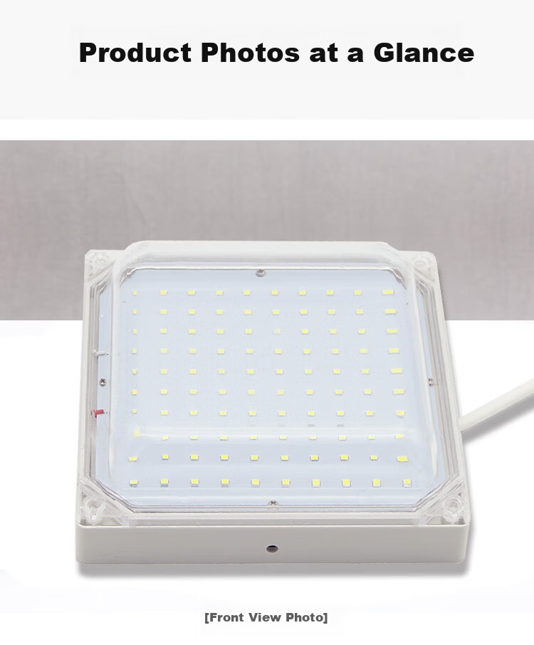 Yunzhizhuo LED Waterproof and Moisture-Proof Cold Storage Light for Cold Storage Warehouse Factory Ship Lighting Square Light 180*180 6