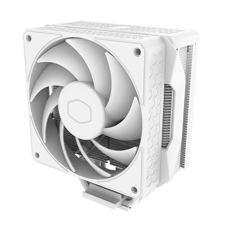 CoolerMaster DT600 White CPU Air Cooler Single Tower 6 Heat Pipes Compact Size Memory Clearance Aluminum Fins Enlarged Copper Base Multi-Platform Support