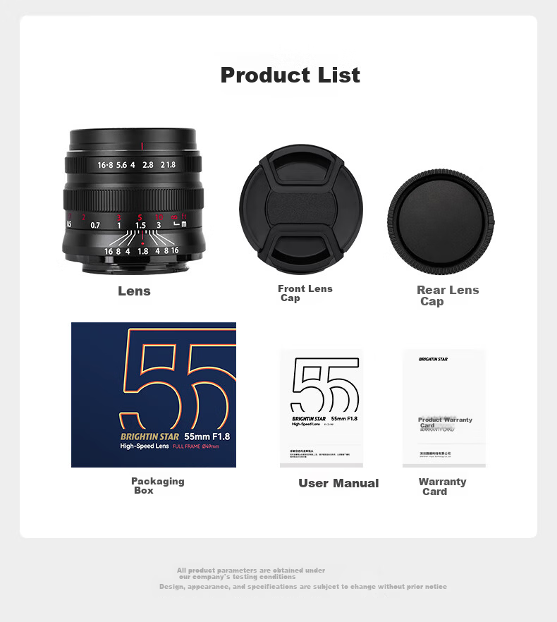 Xingyao Optical Xingyao 55mm F1.8 Full-Frame Manual Focus Starry 55F1.8 Prime Large Aperture Portrait Lens for Sony E-Mount 9