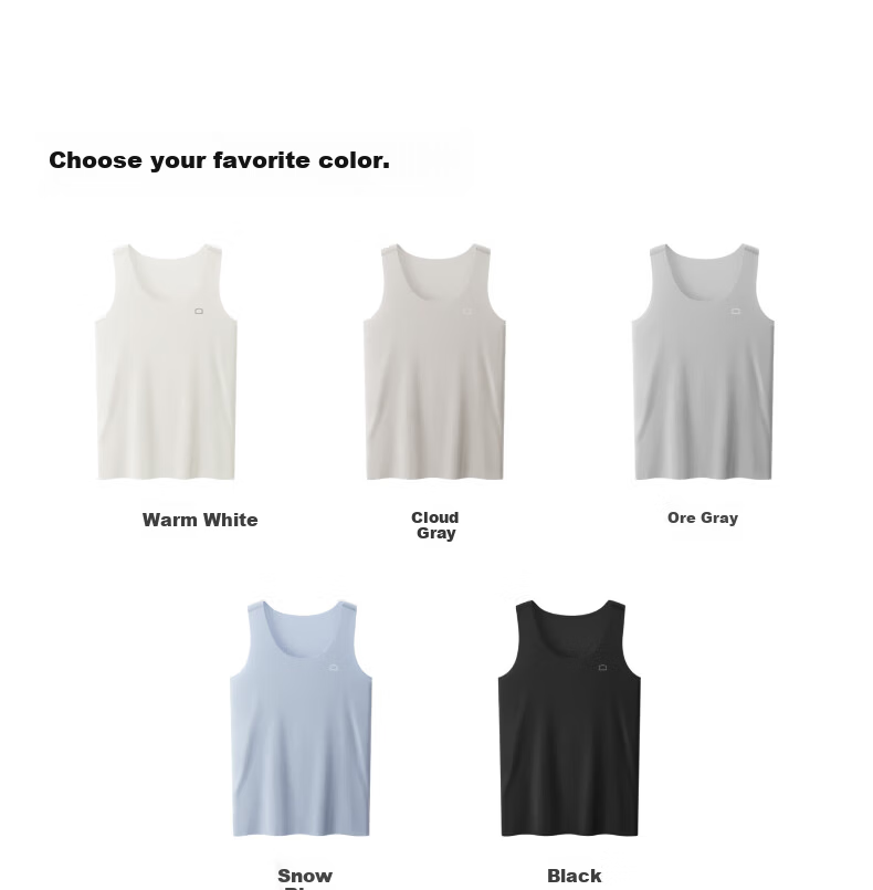 Bananain Cotton 301H Men's Seamless Adjustable Tank Top Breathable 60-Count Cotton Feel Home Sleep Undershirt 9