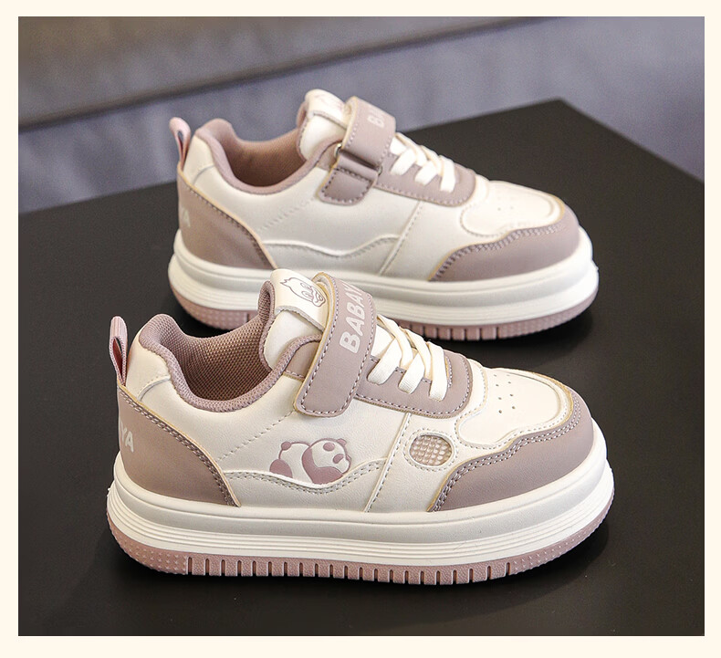 Baba Duck Girls' Casual Sneakers for Older Kids Fashion Versatile Sports Shoes 2026 Spring Edition 51822 Rice Wine Red Size 35 7