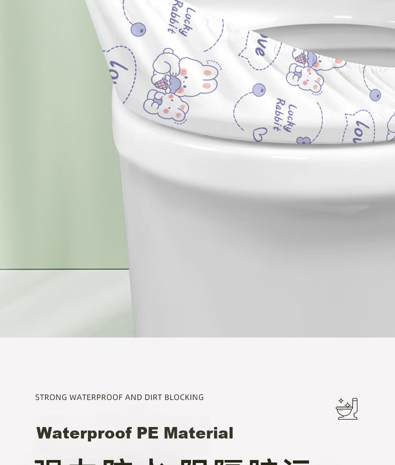 JAJALIN Disposable Toilet Seat Covers Non-woven Fabric Printed Travel Hotel Home Toilet Seat Cushion 10-Pack 8