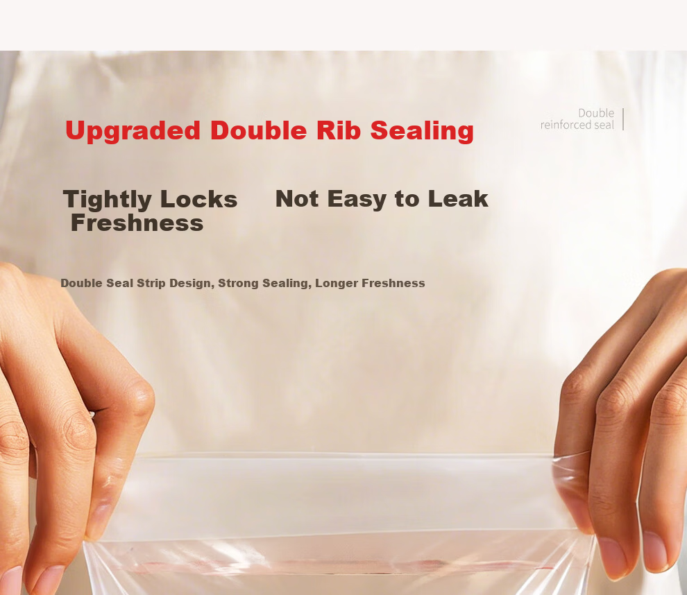 Good Wife Food Sealing Bags Small Size Stand-Up 40pcs Thickened Double-Strap Seal Fresh-Keeping Storage Freezer Bags 10
