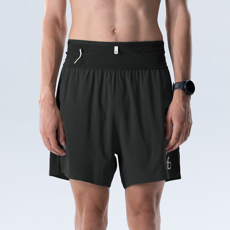 Feibit Air Pants 4.0 Men's Waist Bag Shorts Breathable Running Sports Pants 5-Inch Quick-Dry Classic Black S