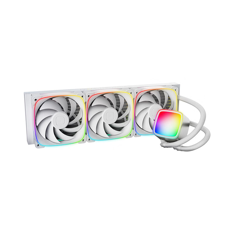 GeometricFuture Eskimo Plus CPU Liquid Cooler 360 Radiator White Dragon Scale 3003 Thick Fan High Performance aRGB Lighting AMD INTEL Platform
