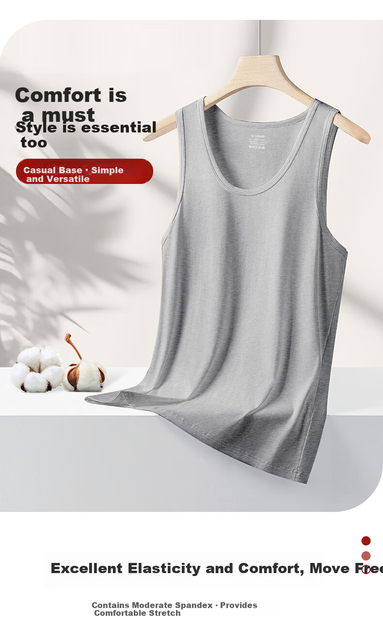Mengyangwang Men's Summer Thin Cotton Breathable Sports Racerback Tank Top Sleeveless T-Shirt 11