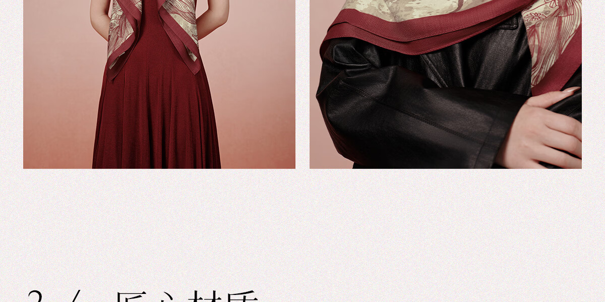 Wanshili Double-Sided Printed Silk Wool Scarf 2025 New Style Birthday New Year Gift for Mom Shawl Outerwear - Suo Qingqiu 11