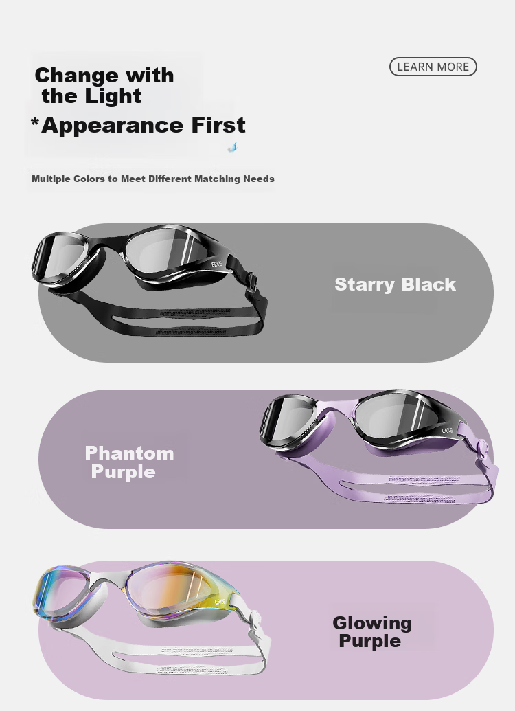 ERKE Adult Small Frame Racing Swim Goggles HD Waterproof Anti-Fog Prescription Professional Diving Swimming Gear Goggles Set 7