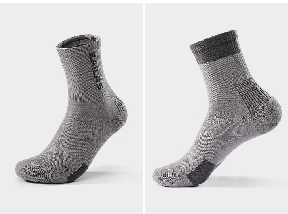 KAILAS Unisex Outdoor Hiking Breathable Mid-Top Sports Socks KH2602002 Navy Blue/Deep Mist Gray M 5