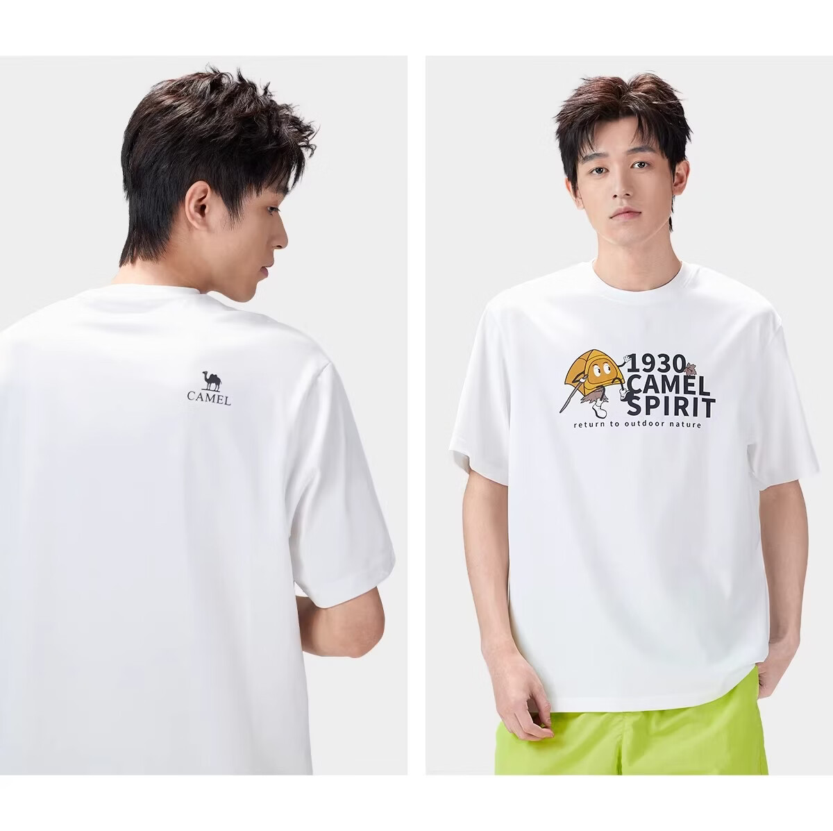 CAMEL Outdoor Quick-Dry T-Shirt Unisex Spring Summer Breathable Moisture-Wicking Printed Cotton Hiking Mountaineering Sports Top 8054 15