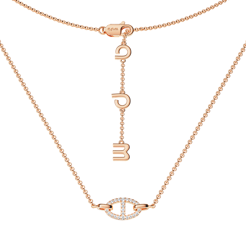 APM Monaco Yang Zi Style Clavicle Necklace Pig Nose Sweater Chain Rose Gold One Size
