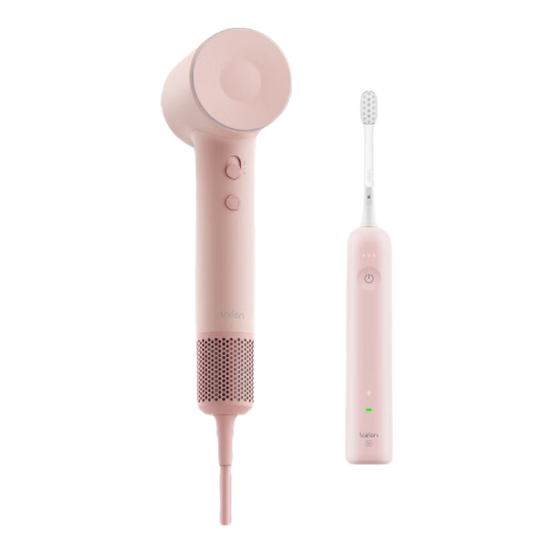 Laifen High-Speed Hair Dryer SE 2 + Sonic Electric Toothbrush SE New Year Combo Fast Drying Hair Care Low Noise Comfortable Teeth Cleaning Pink