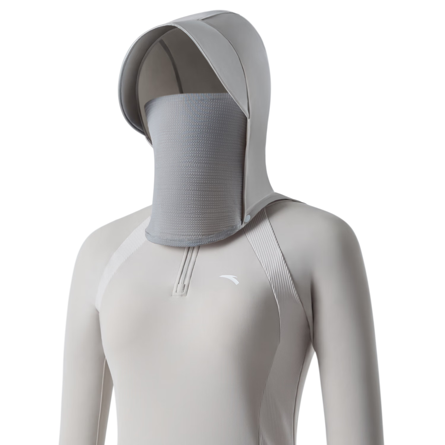 ANTA Women's Swimsuit, Sun Protection, Slim Waist, Long Sleeves, Long Pants, Surfing Wetsuit, Swimwear, Light Brown-Gray, Single Bottom, Size M