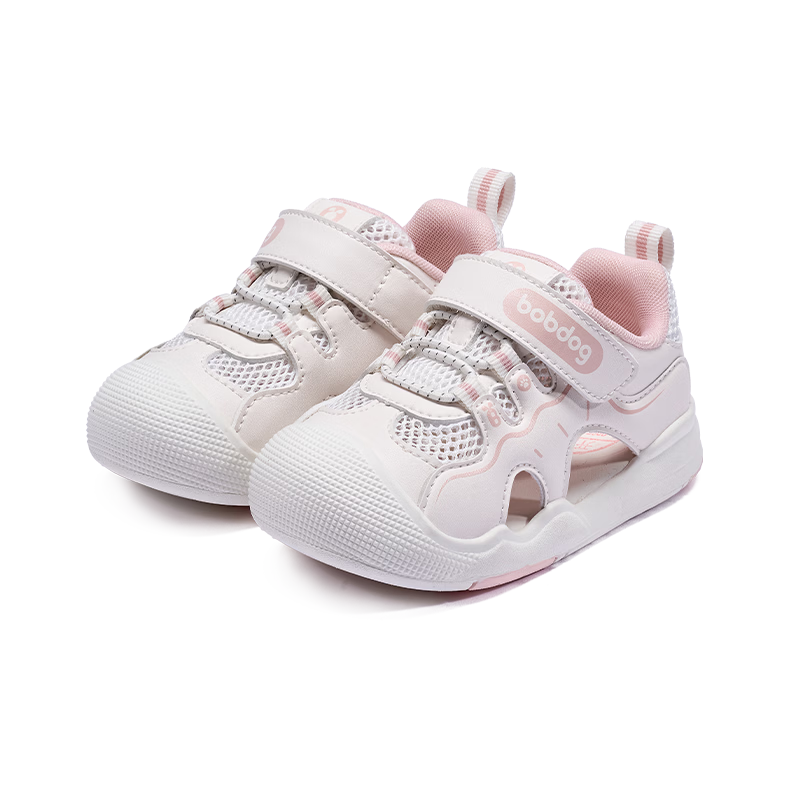 BOBDOG Toddler Baby Walking Sandals 26 Summer New Boys and Girls Baby Functional Sandals White/Pink 22